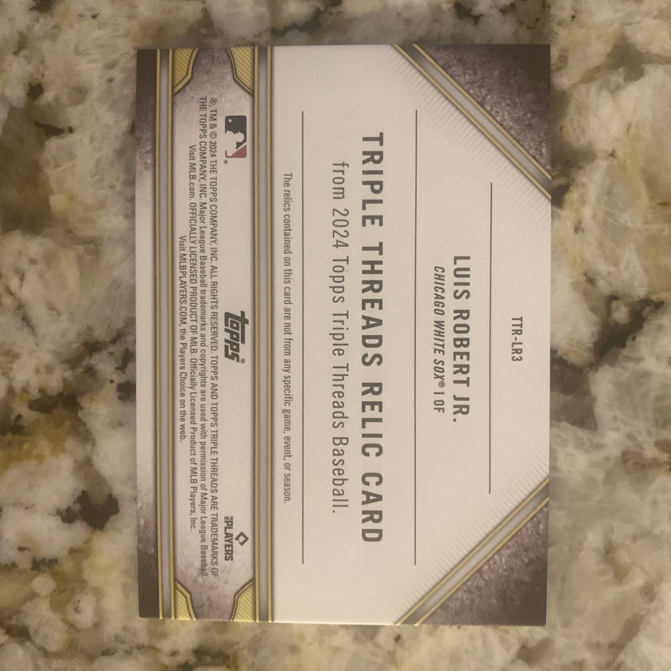2024 Triple Threads Amethyst 10/27 SP Luis Robert Jr. Game Used Mem. #TTR-LR3 - Image 2 of 3