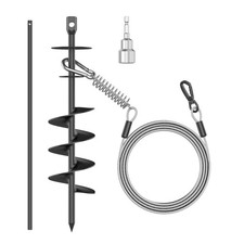 Dog Tie Out Stake, Dog Lead Stake Heavy Duty for Large Dogs up to 210 lbs, Gr...