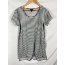 Tahari Grey and White Stripe Sleep Dress Size Large