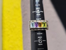 Marcasite Ring 5 Sterling Silver Semi Precious Peridot Citrine Amethyst Topaz