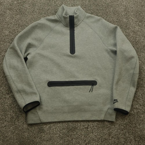 Nike Pullover Sweater Mens Large Gray Tech Fleece Half Zip Athletic Pocket