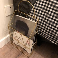 Stylish Wall Mounted File Magazine Holder Hollow-out Mesh Iron Wire File Holder