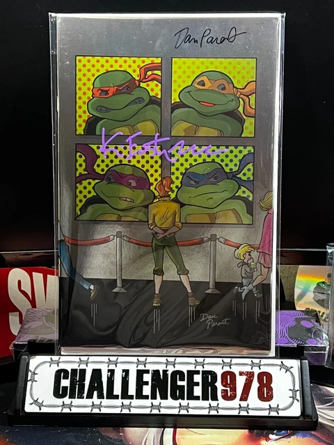 TMNT #2 (2025) Dan Parent + Kevin Eastman DOUBLE SIGNED FOIL + COA + Toploader