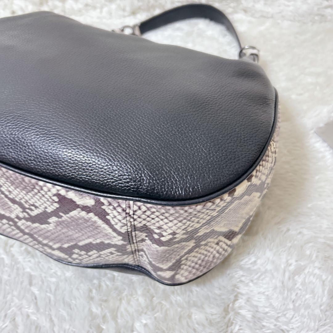 COACH 2way Shoulder Bag Python Pattern Half Moon … - image 7