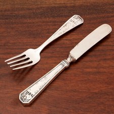 WEBSTER STERLING SILVER BABY FEEDING SET DOGGY  DOG HOUSE NO MONOGRAM
