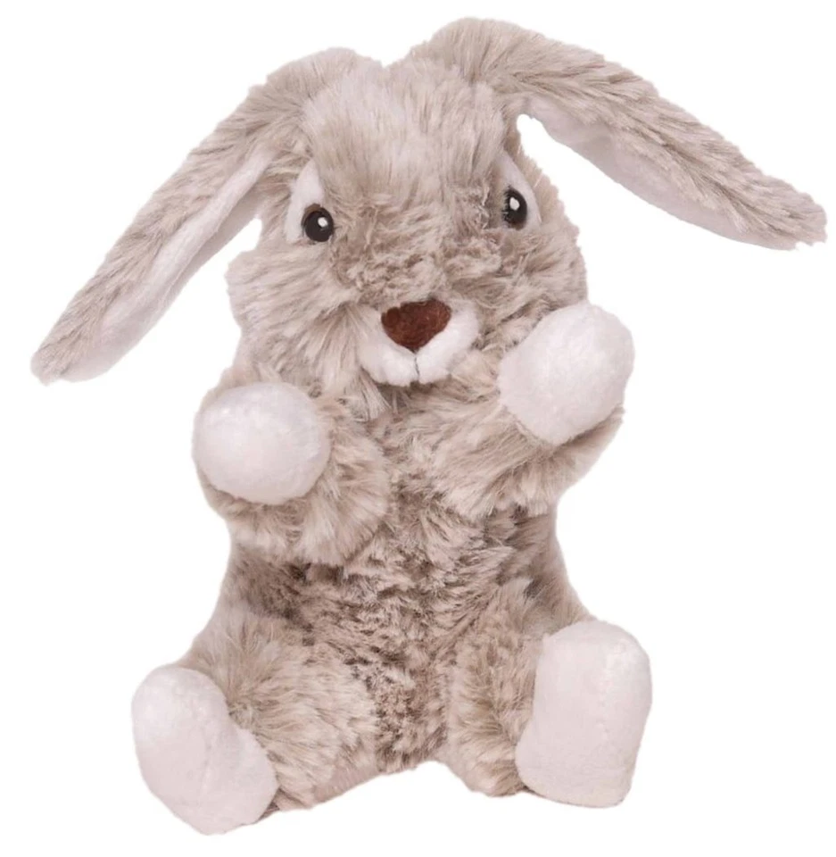 INWARE Hase Hasi Kuscheltier Plüschtier Stofftier sitzend grau meliert 15cm Klein Weich