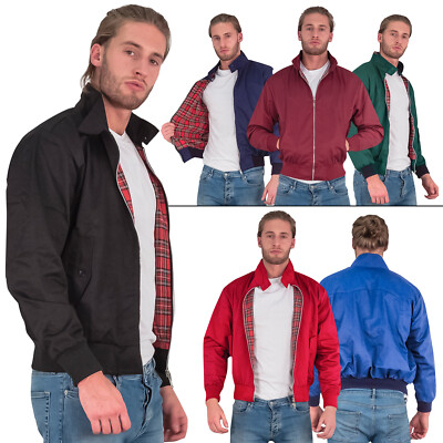 S M L XL New Mens Classic Retro Scooter Harrington Winter Bomber Jacket Size