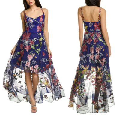 Marchesa Notte Floral Embroidered High-Low Hem Gown in Cobalt Blue sz 16 $895 | eBay Marchesa Notte Floral Embroidered High-Low Hem Gown in Cobalt Blue sz 16 $895 | eBay