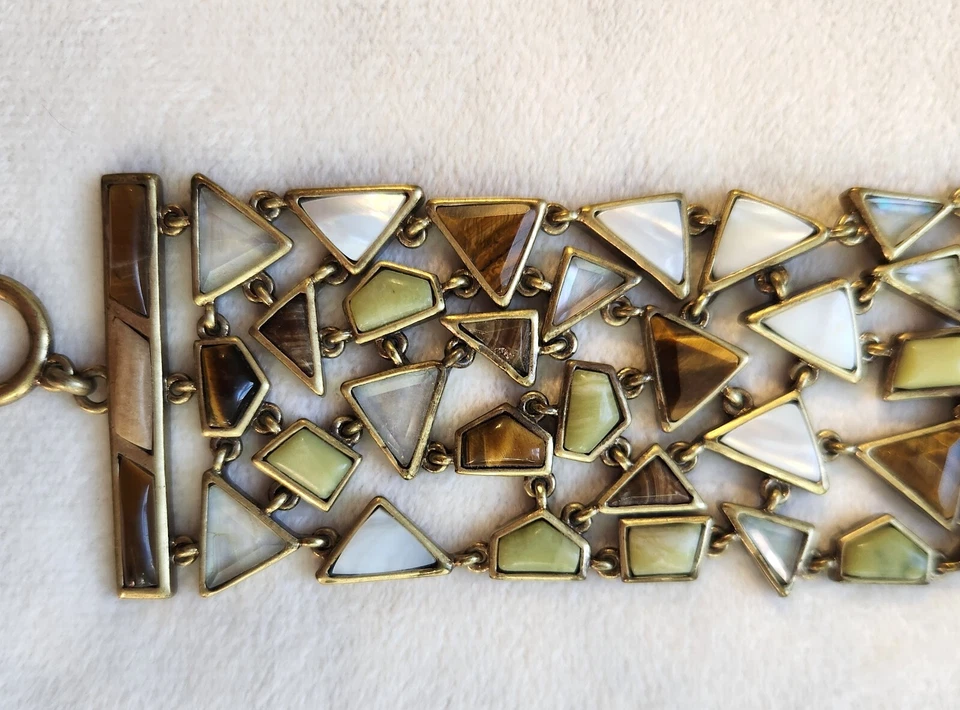 Браслет Lia Sophia Kiam ~нефрит, перламутр, тигровый глаз + кристаллы огранки - Изображение 4 из 4