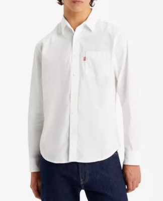 Levi's Men's Classic One Pocket Standard Fit Shirt, Button Down Shirt in White