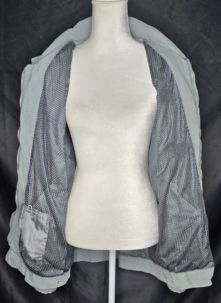 Planet Earth Jacket XL Skateboard Ski Net Lined Green Gray Hidden Hood Full Zip - product detail image 11