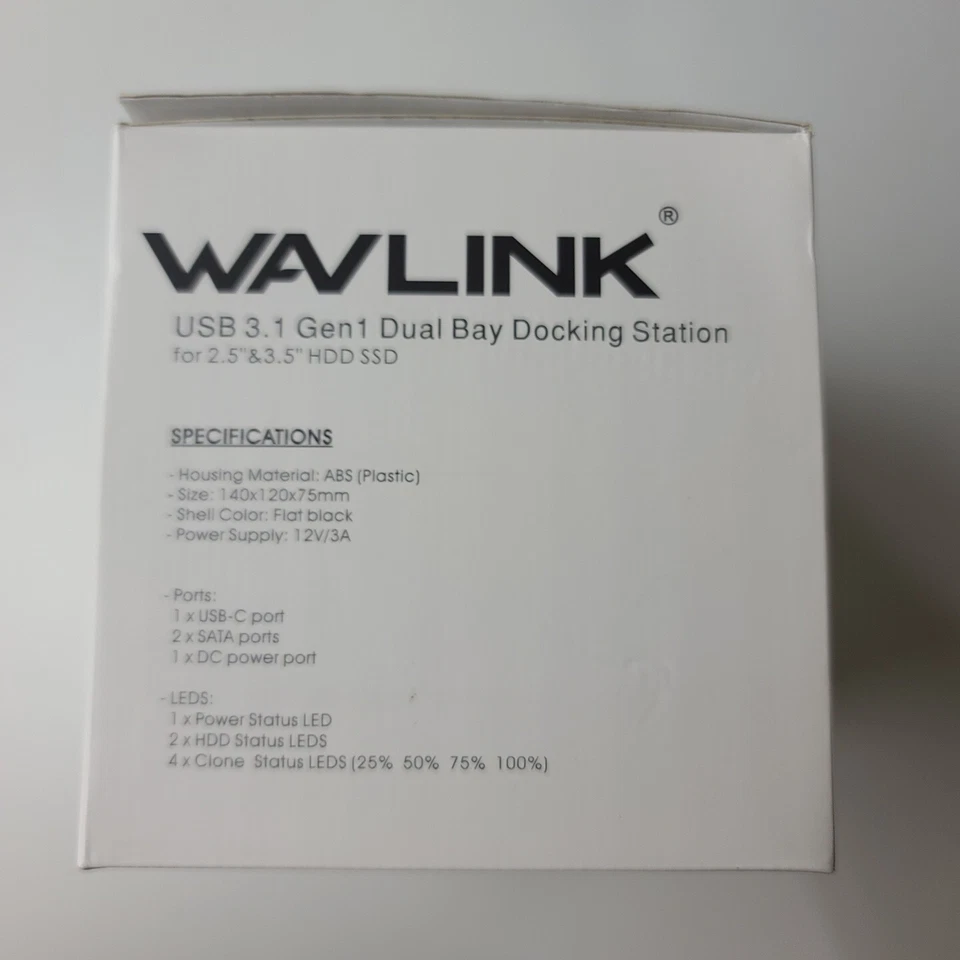 Wavlink Dual Bay External Hard Drive Docking Station USB 3.1 to SATA I/II/III - Image 2 of 4
