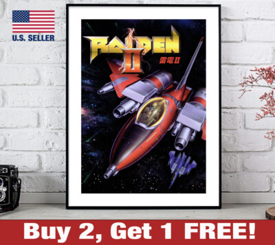 Raiden II Poster 18'' x 24'' Print Game Room Wall Art Shooter 2
