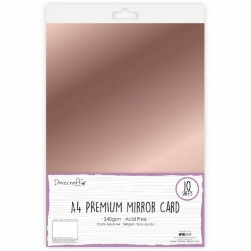 A4 Dovecraft 240gsm Rose Gold Mirror Card Arts & Crafts Premium Quality