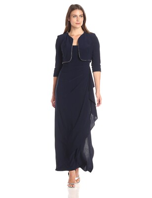 green emerald velvet dress Alex Evenings AE235173 Long Formal Dress with Bolero Jacket main image 1