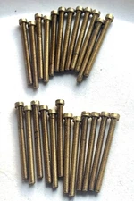 BRASS FILLISTER SLOTTED MACHINE SCREWS, NUTS 1-72 x 7/8"  24 PCS. NEW MODEL R.R.