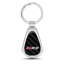 Chevrolet Z71 Real Carbon Fiber Chrome Teardrop Key Chain