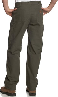 Carhartt Mens Washed Duck Work Dungaree Pant Moss Green B11 44 X