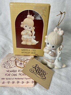 Precious Moments Ornament Waddle I Do Without You 1987 BOX Duck Goose Christmas