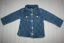 OshKosh B'gosh Quilted Denim Jean Jacket button front Quilted Lining - Size 9 mo