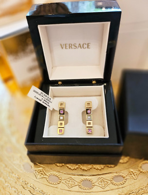 VERSACE ''MAIA Collection'' 18K yellow gold earrings, NWT