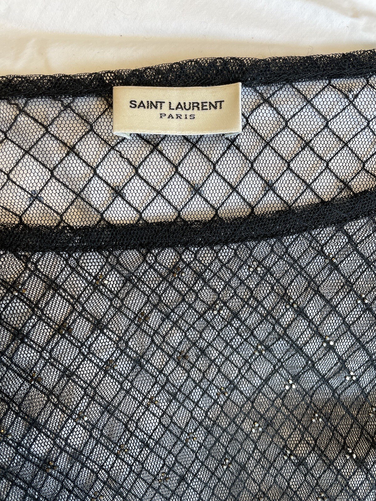 Top Saint Laurent raro scintillante cristalli vedi però sexy £1500