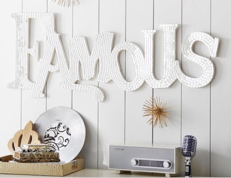 Pottery Barn Teen Junk Gypsy Famous Mirrored Sign