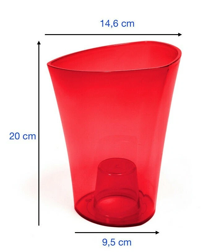  Orchideentopf Transparent Rot Rund Kunststoff Pflanzentopf Blumentopf 