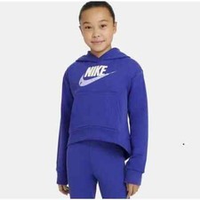 NIKE Big Girls Sportswear Hoodie Top Shirt Plus Size L  Purple Cotton Blend