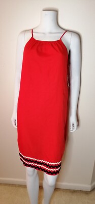New Crown & Ivy Mini Dress PS Petite Sleeveless red spaghetti straps 