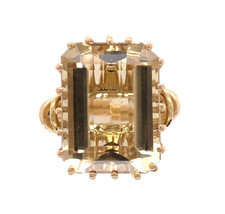 18k Yellow Gold Ring with Large 9.53ct Genuine Natural Smoky Quartz  J6464 