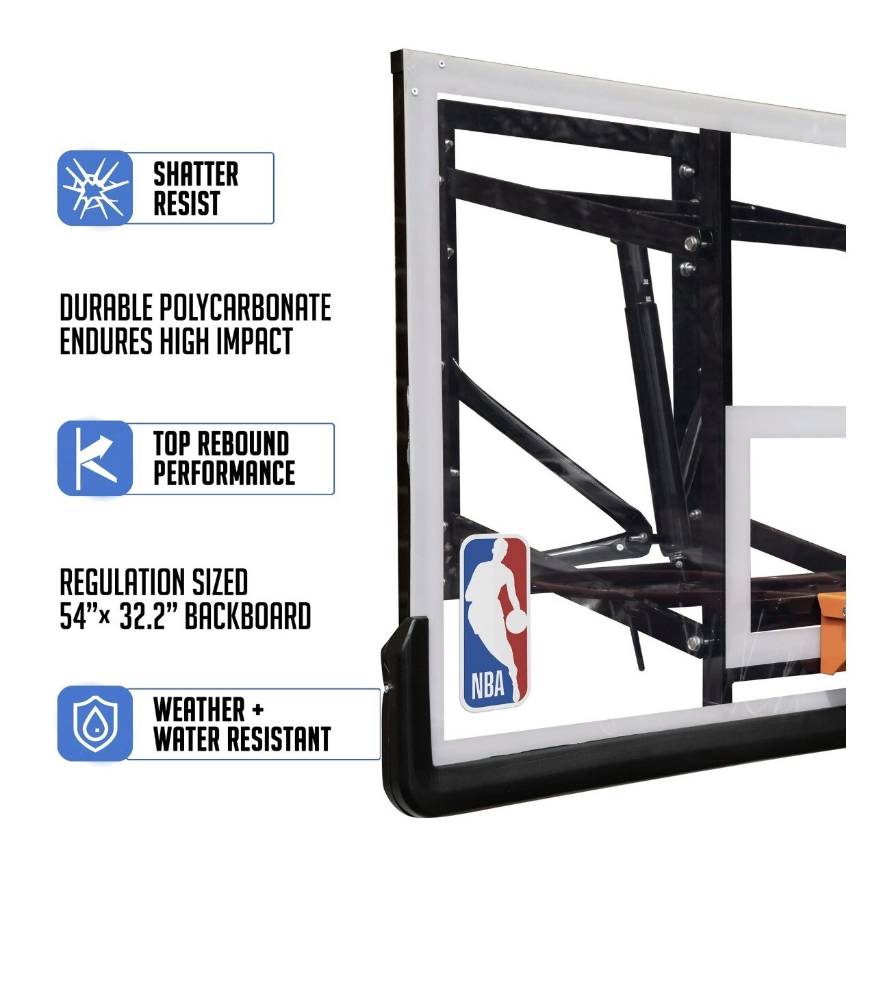 Official NBA 54in. WallMounted Basketball Hoop eBay