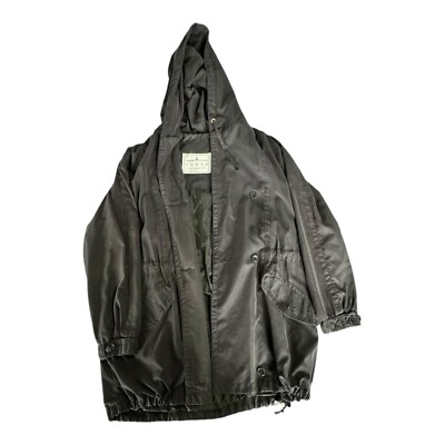 London Fog Towne Women's Black Hooded Trench Rain Coat Jacket XS
