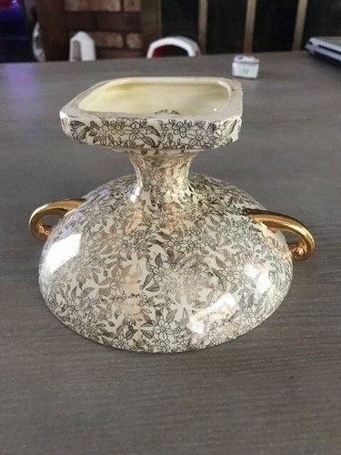 Empire Ware England Gold Chintz Porcelain Compote Pedestal/Compote Bowl - Picture 5 of 8