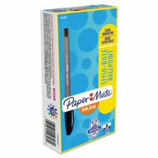 Paper Mate InkJoy 100ST Ballpoint Pens, Medium Point, Black, Box of 12 (1951257)