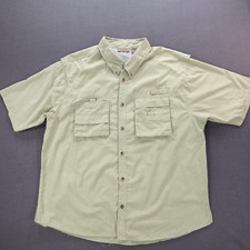 Rugged Earth Outfitters Shirt Mens Size 2XL Green Short Sleeve Button Up Fishin