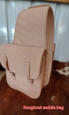 HORSE Tack Saddle Bags natural leather rough out Western gift hunter hunting