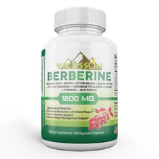 Vicksson Berberine Complex 1200mg Immune System, Weight Management 90Ct