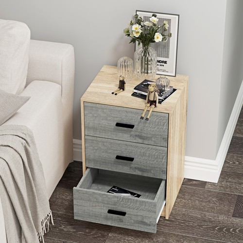 3 Drawer Wooden Bedroom Bedside Cabinet Furniture Storage Nightstand Side Table - Picture 78 of 130