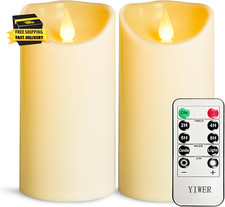 Flameless Plastic LED Candles,Pack of 2 Battery Operated Flickering Candle with