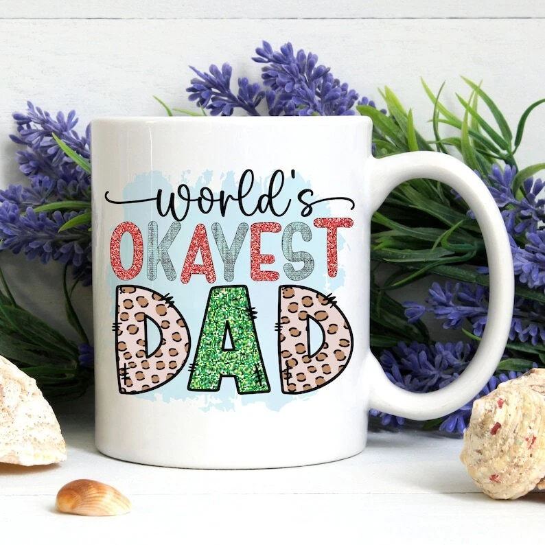 World's okayest dad mug clearance