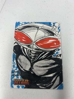 2015 Elvis Moura Black Manta CZE Super-villains DC Sketch Card. Display & Figure