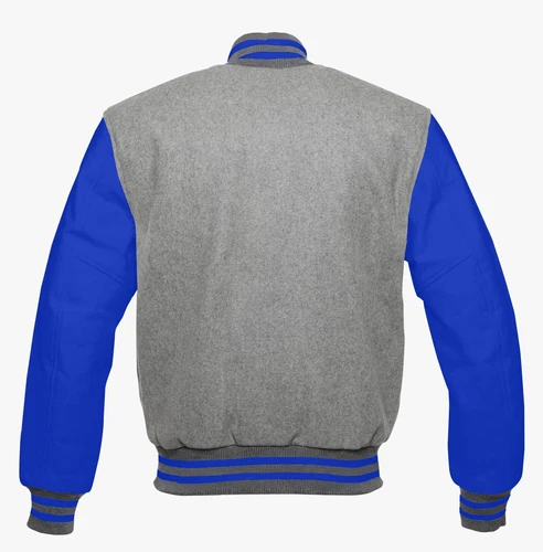 Letterman Style Vasity Jacket Men Wool Snap Closure Leather Sleeves image 18