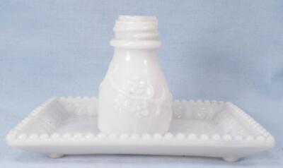 Opalware Salt Shaker & Tray for Toy Condiment Set Eagle Glass Mfg #300 1897 #3
