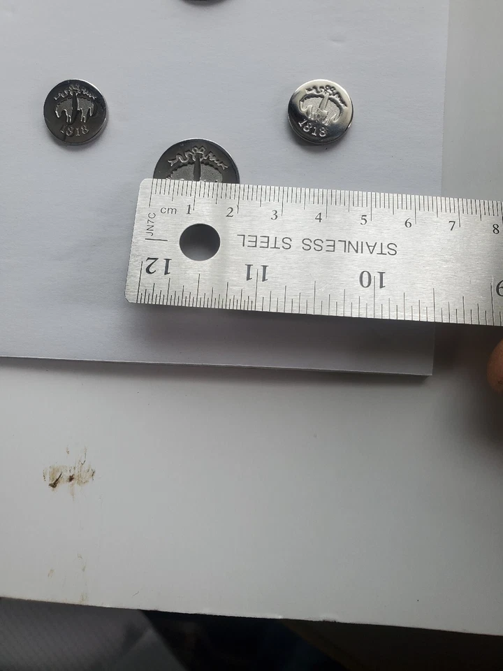 Brooks Brothers 1818 brand new set of 11 Replacement  Sylver Metal  Buttons  - Image 4 of 4