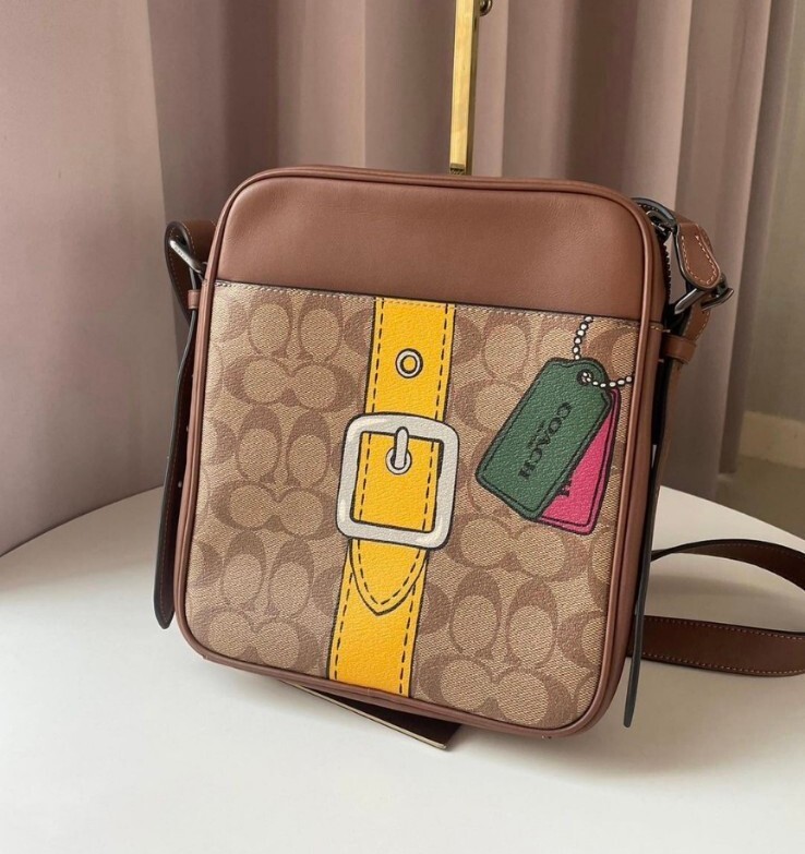 NWT Coach CH200 Hudson Crossbody 21 Signature Canvas&Leather