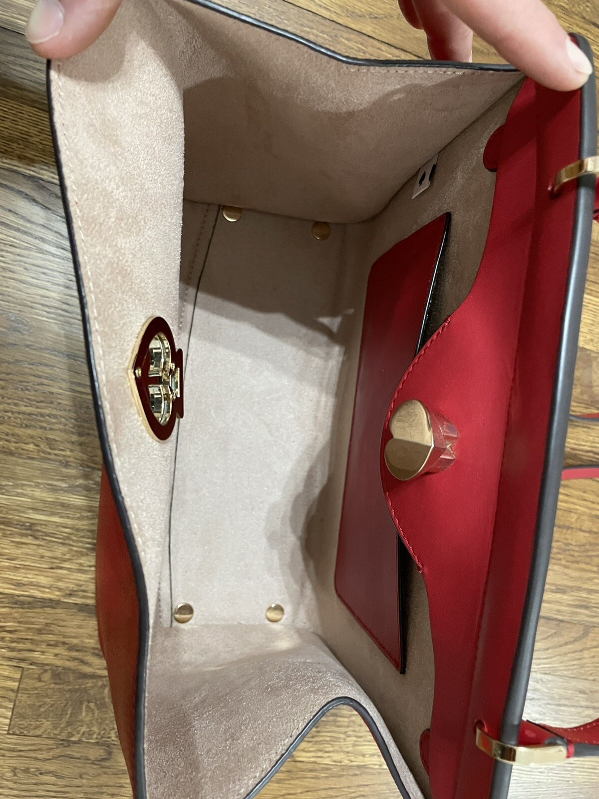 Kate Spade Romy Leather Top Handle Bag In Hot Chili eBay