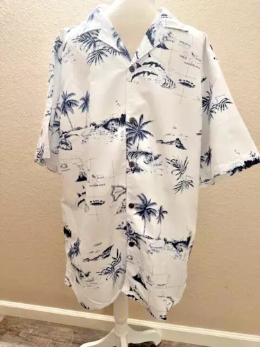 Hawaiian Shirt Men's XXLarge Year In Year Out Map Print
