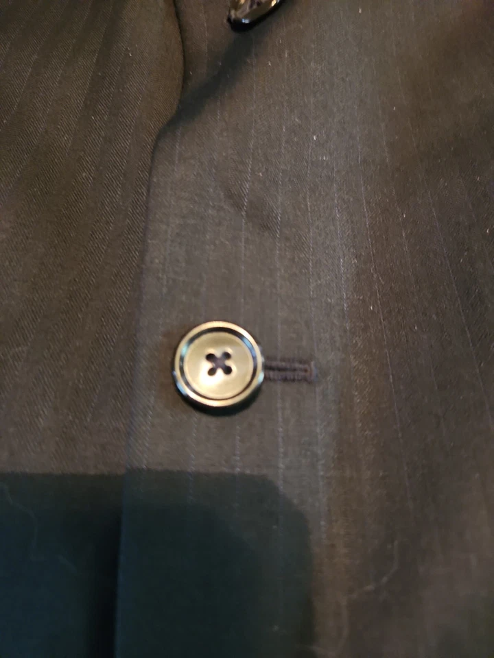 CALVIN KLEIN Para hombres Talla 42R Traje Chaqueta Blazer Azul Marino Rayas Lana ABRIGO DEPORTIVO Foto 3 de 4