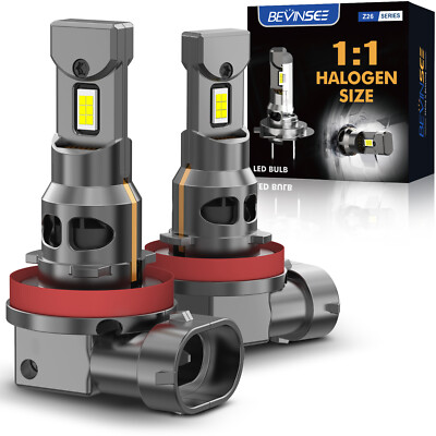 2x H8 H9 LED Headlight Bulbs 6000K for Harley Street Glide FLHX